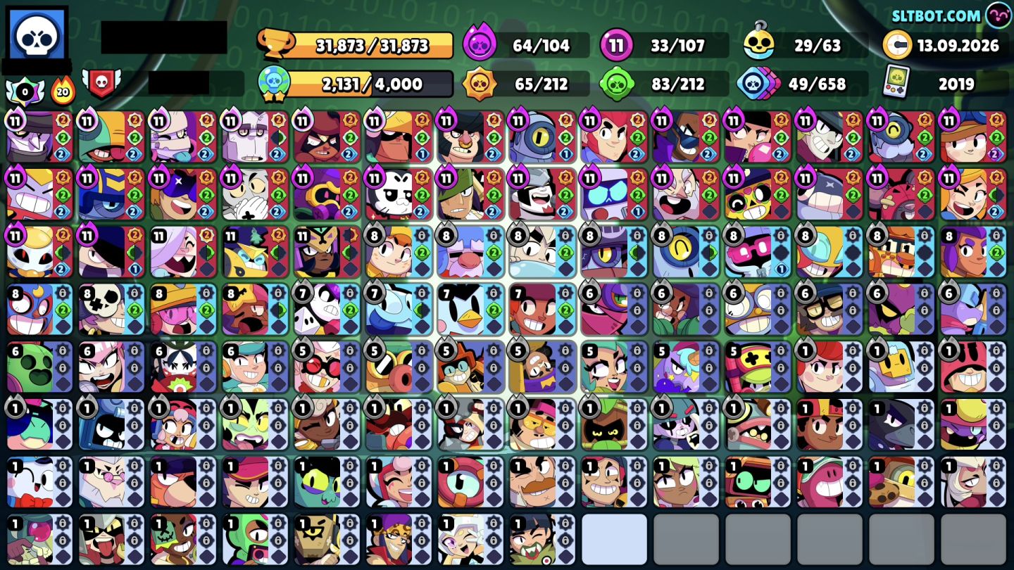 TODOS OS BRAWLERS, 2019, 250 SKINS, 33 FULL