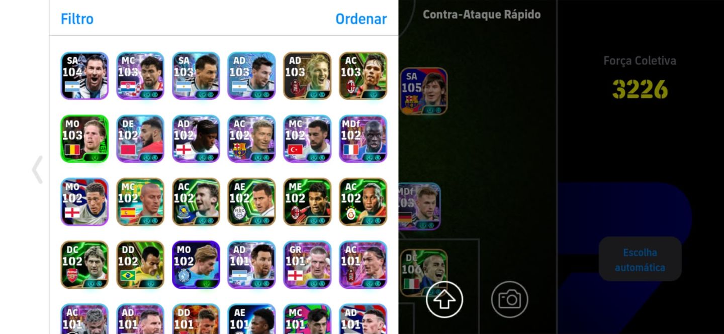 CONTA EFOOTBALL BRABA DO RODRI 107 + SAKA 103 | 7 PAGOS | 400 MOEDAS NO iOS!