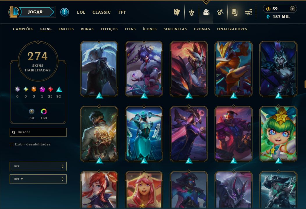 LENDÁRIA YASUO EMISSÁRIO + [ QUASE 300 SKINS HABILITADAS ] + [ TROCA NICK ]