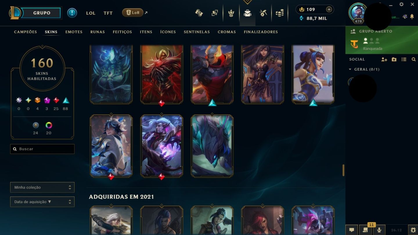 CONTA LEAGUE OF LEGENDS COM 9 ANOS DE USO SKINS ESPECIAIS