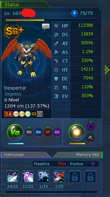 CONTA LADMO - SERVIDOR OMEGAMON LV160+