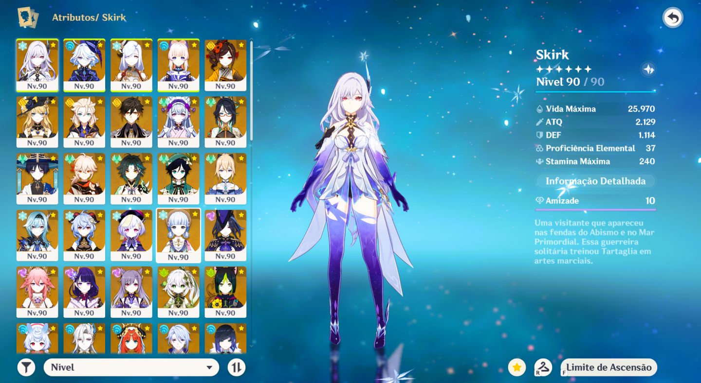 CONTA AR60 END GAME RARA, COM VÁRIOS PERSONAGENS T5