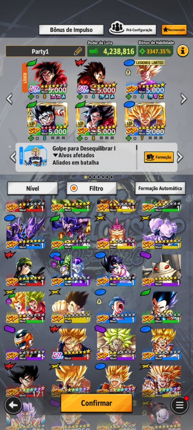 CONTA DRAGON BALL LEGENDS ÓTIMA CONTA PARA PVP
