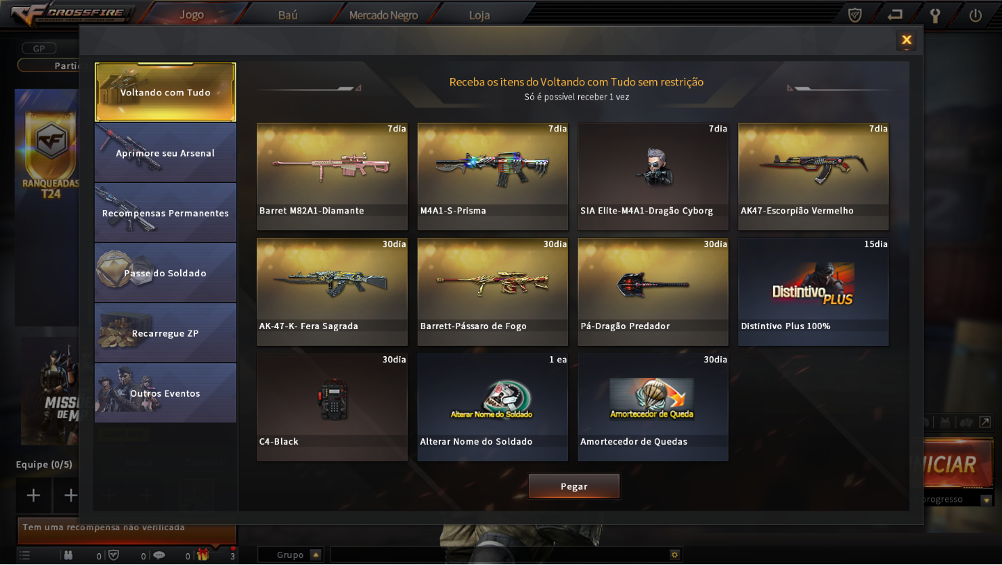 CONTA VIP CROSSFIRE ESCOLHA SUA VIP PROTO DENTRE AS 6 DISPONIVEIS NA IMAGEM