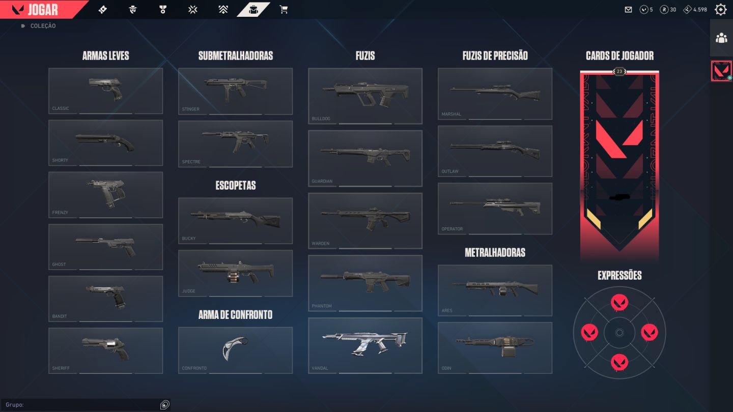 CONTA VALORANT COM VANDAL KURONAMI E KARAMBIT ION