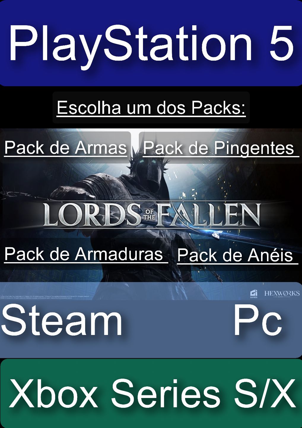 Vigor (Almas) Lords of the Fallen PROMOÇÃO - Ps5/Xbox/Steam Pc - Itens + Brindes