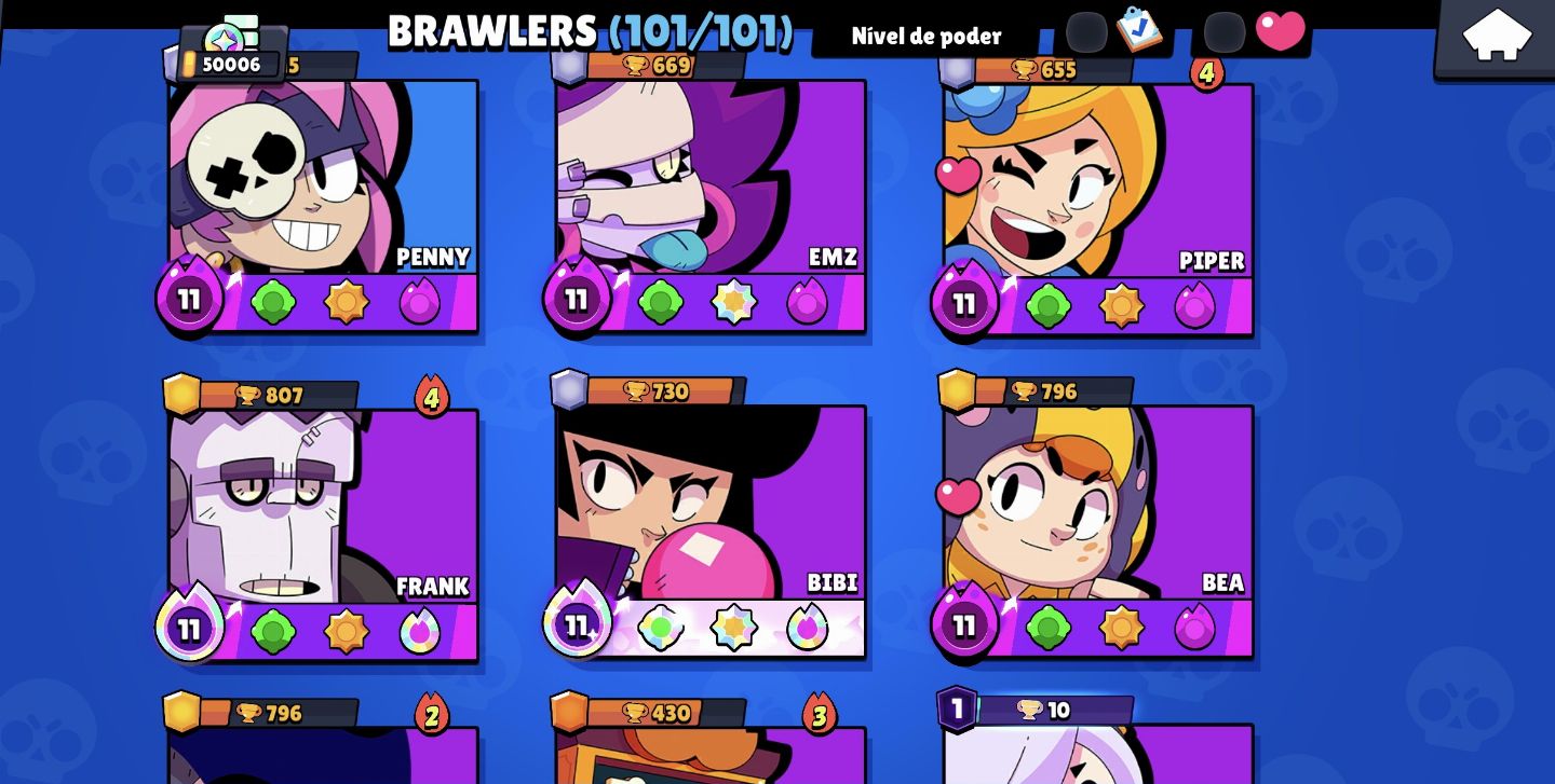Conta de brawl stars com todos os brawlers e muito recurso