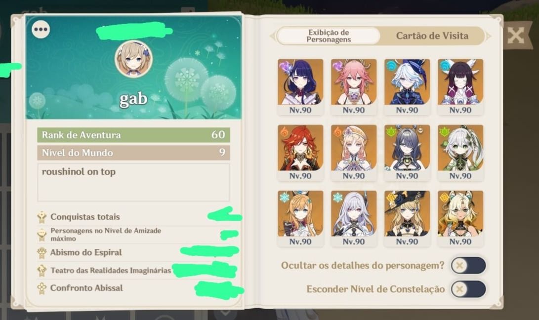 Genshin Impact - Columbina+Lauma+Nicole+Yae Miko+Raiden e outros conta End Game