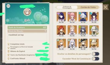 Genshin Impact - Columbina+Lauma+Nicole+Yae Miko+Raiden e outros conta End Game