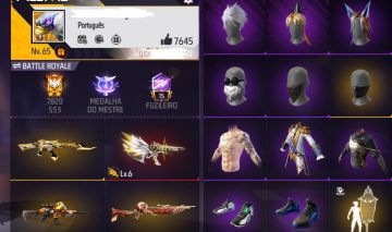 Conta de free fire com itens muito raros, preço negociável!!!!