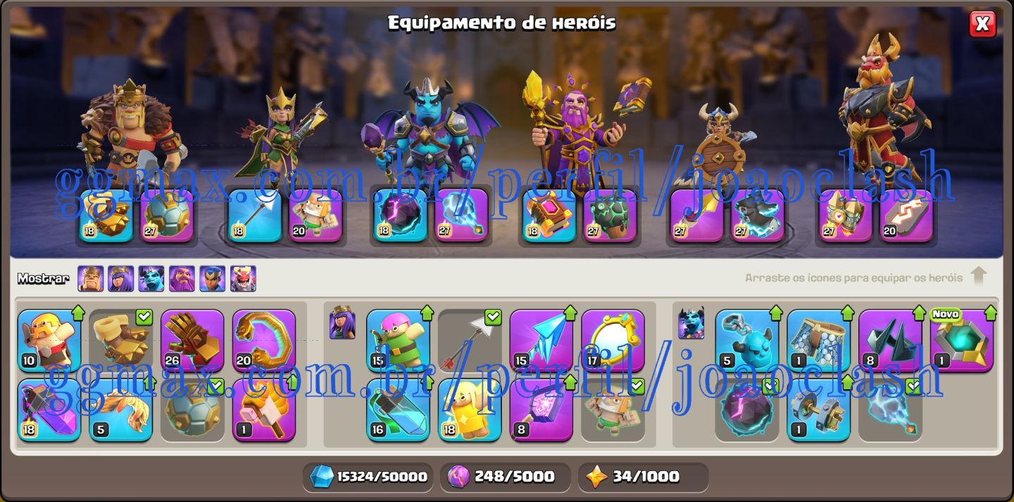 CONTA COC CV18 FULLZÃO | HERÓIS FULL | EQUIPES TOP | COMPETITIVA