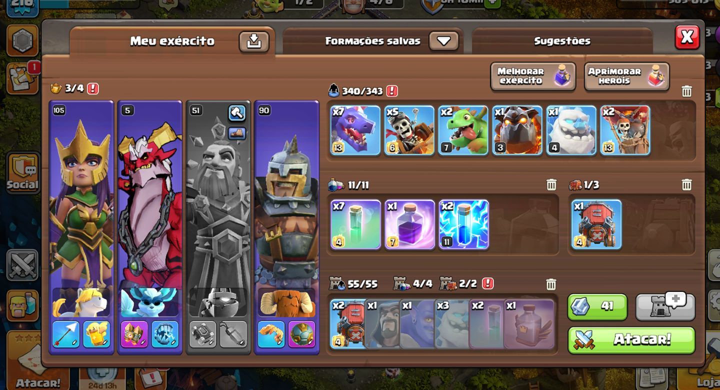 CONTA CLASH OF CLANS CV18 NÍVEL 216 | BASE DO CONSTRUTOR FULL MAX