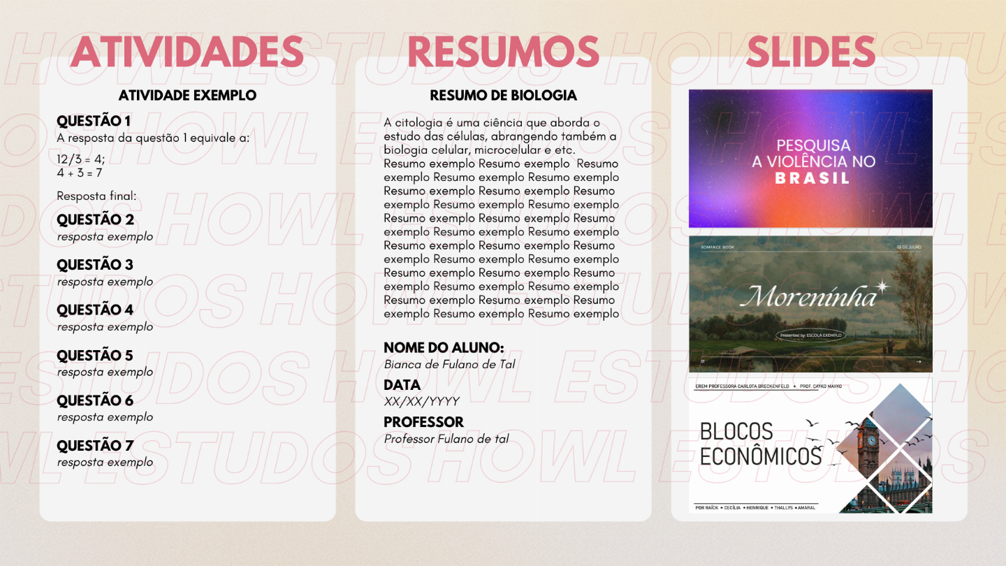FAÇO TRABALHOS ACADÊMICOS, RESUMOS, SLIDES E ATIVIDADES