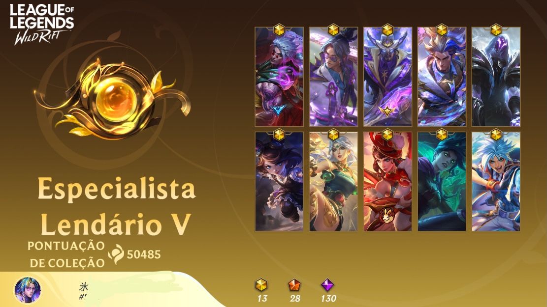 CONTA WILD RIFT DESAPEGO| 251 SKINS | 50K COLEÇÃO | MÍTICAS + PRESTÍGIO + SKINS