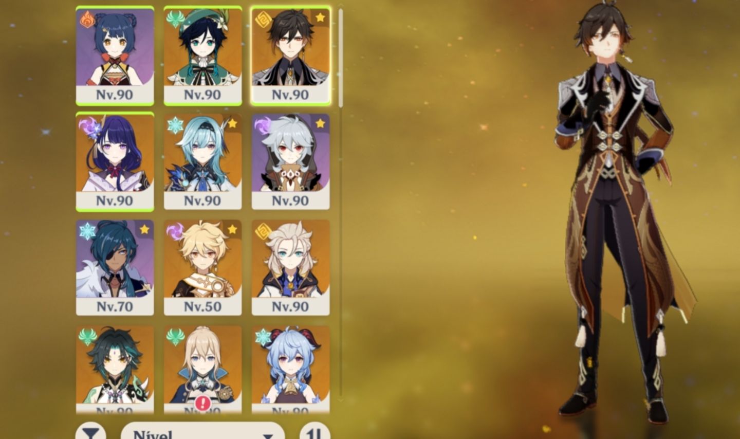 Conta genshin com 19 personagens T5 e 7 armas 5 estrelas toop !!