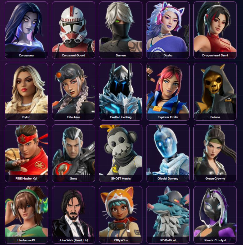 Conta com 74 skins e 101 picaretas