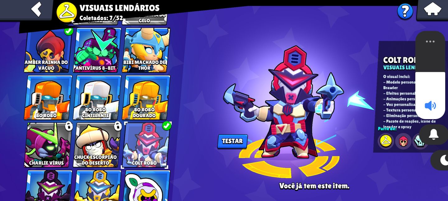 CONTA DE BRAWL STARS COLT ANJO, VARIAS SKINS RARAS 4 LENDÁRIOS E UM ULTRA