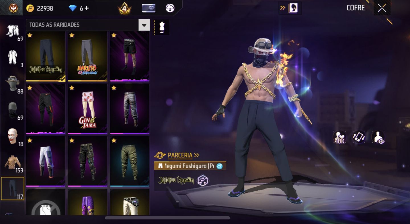 Conta freefire nv 63 várias skins e armas atributadas