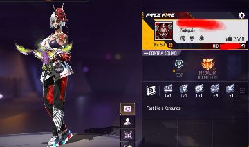 CONTA FREE FIRE SUPER RARA LV59 ANGELICAL VERMELHA FEM, CONTA FACEBOOK