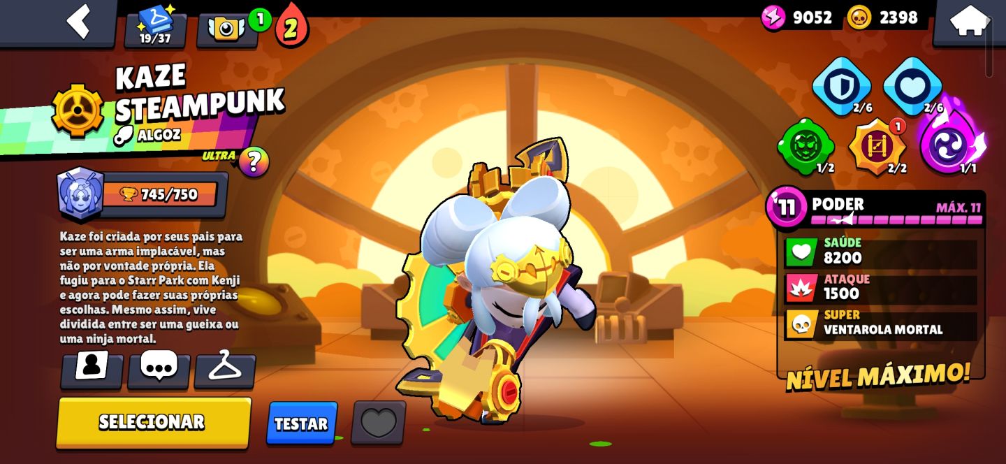 CONTA BRAWL STARS, EXTREMAMENTE GEMADA, DIVERSAS SKINS, E PASSES