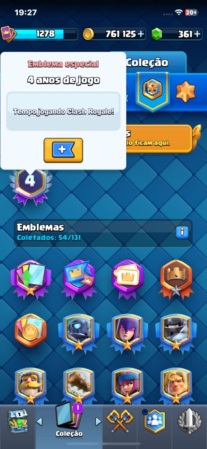 CONTA CLASH ROYALE ARENA 21