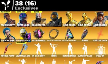 CONTA FORTNITE RARA: TRAVIS + LEVIATÃ + GOLD KRATOS + JINX | 120+ SKINS