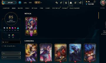 FULL ACESSO - 85 SKINS - TODOS CAMPEÕES - LEVEL 317 - 14 MIL ESSENCIA AZUL
