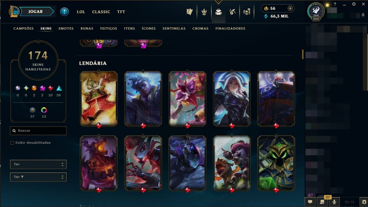 CONTA LOL DESDE 2014 -COLEÇÃO VETERANA - TODOS OS CAMPEÕES