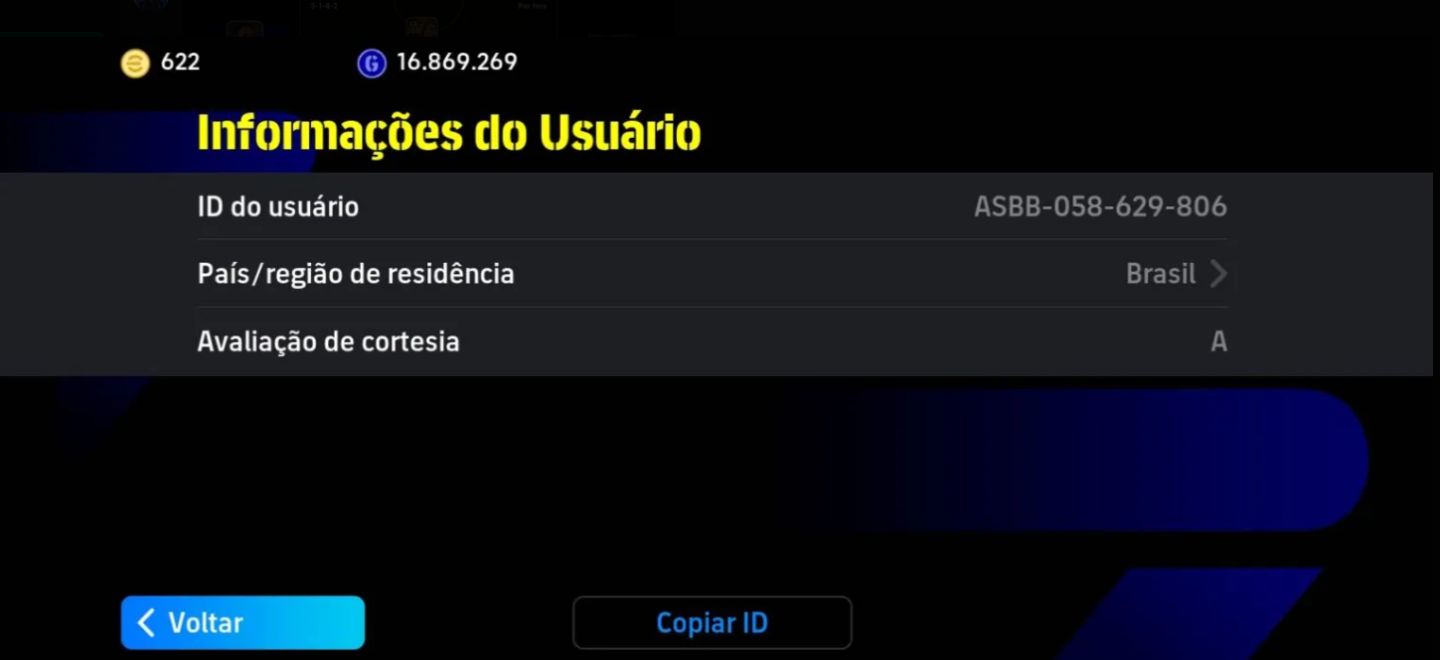 Conta bem antiga de efootball 2016/2017