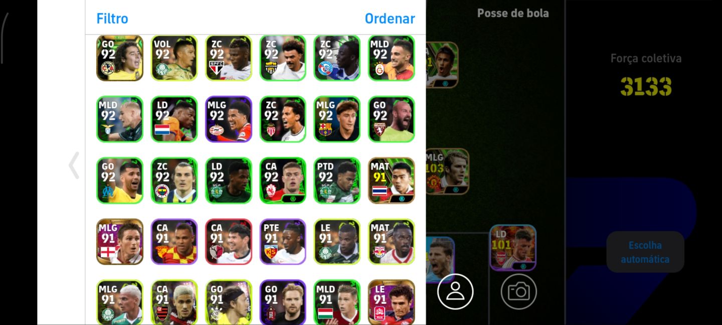 Conta Efootball Mobile 26 | Força 3133 |Ronaldinho 104, Suarez & Cia