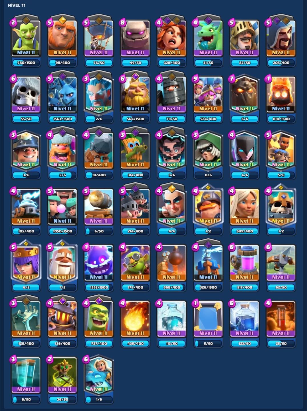 Conta Brawl Stars + Clash Royale | 82.5k Troféus | 392 Visuais | 79 Prestígios