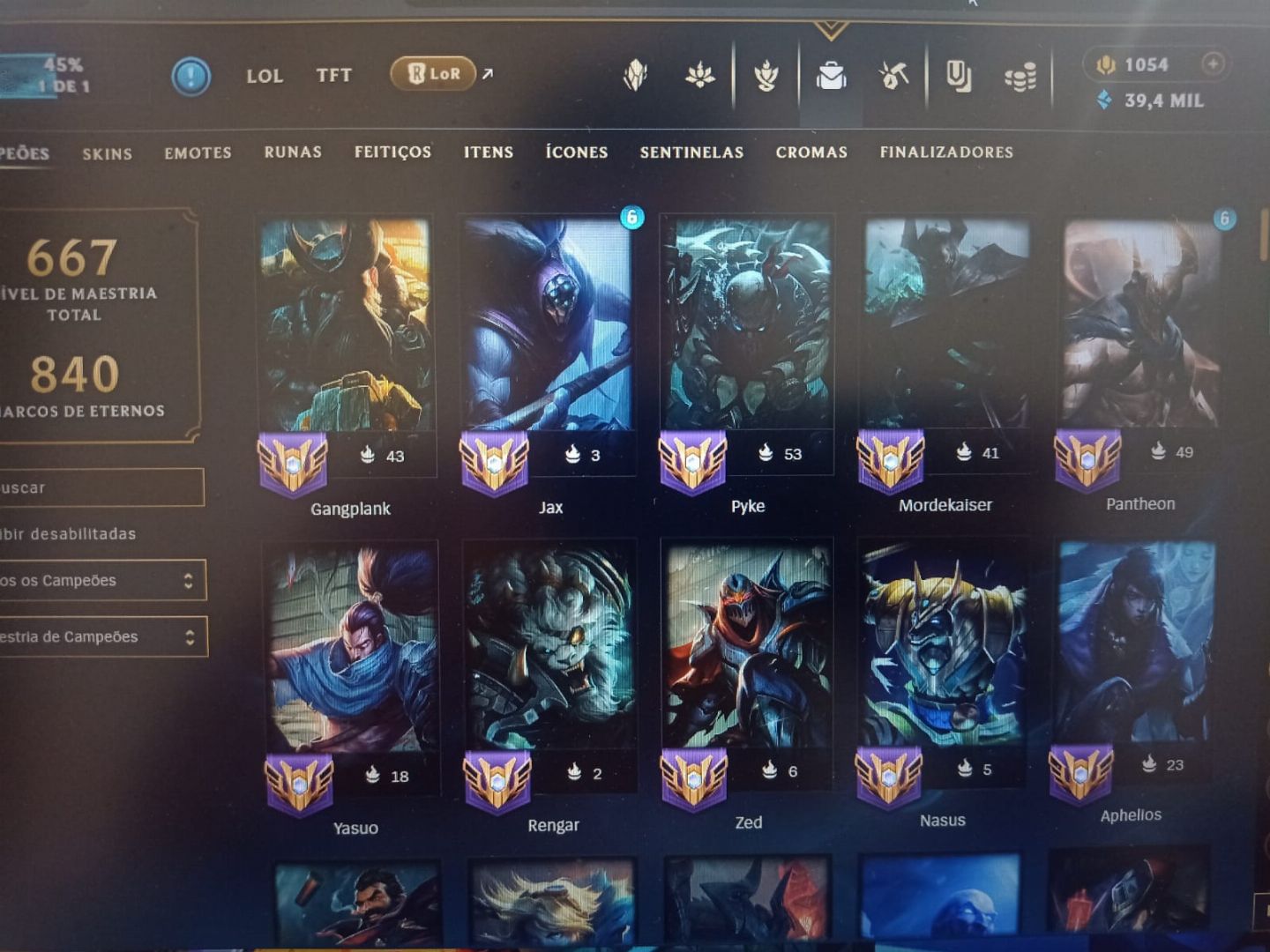 CONTA RIOT( LOL, WILRD RIFT, LOR, TFT) MAIS DE 1K E 500 GASTOS