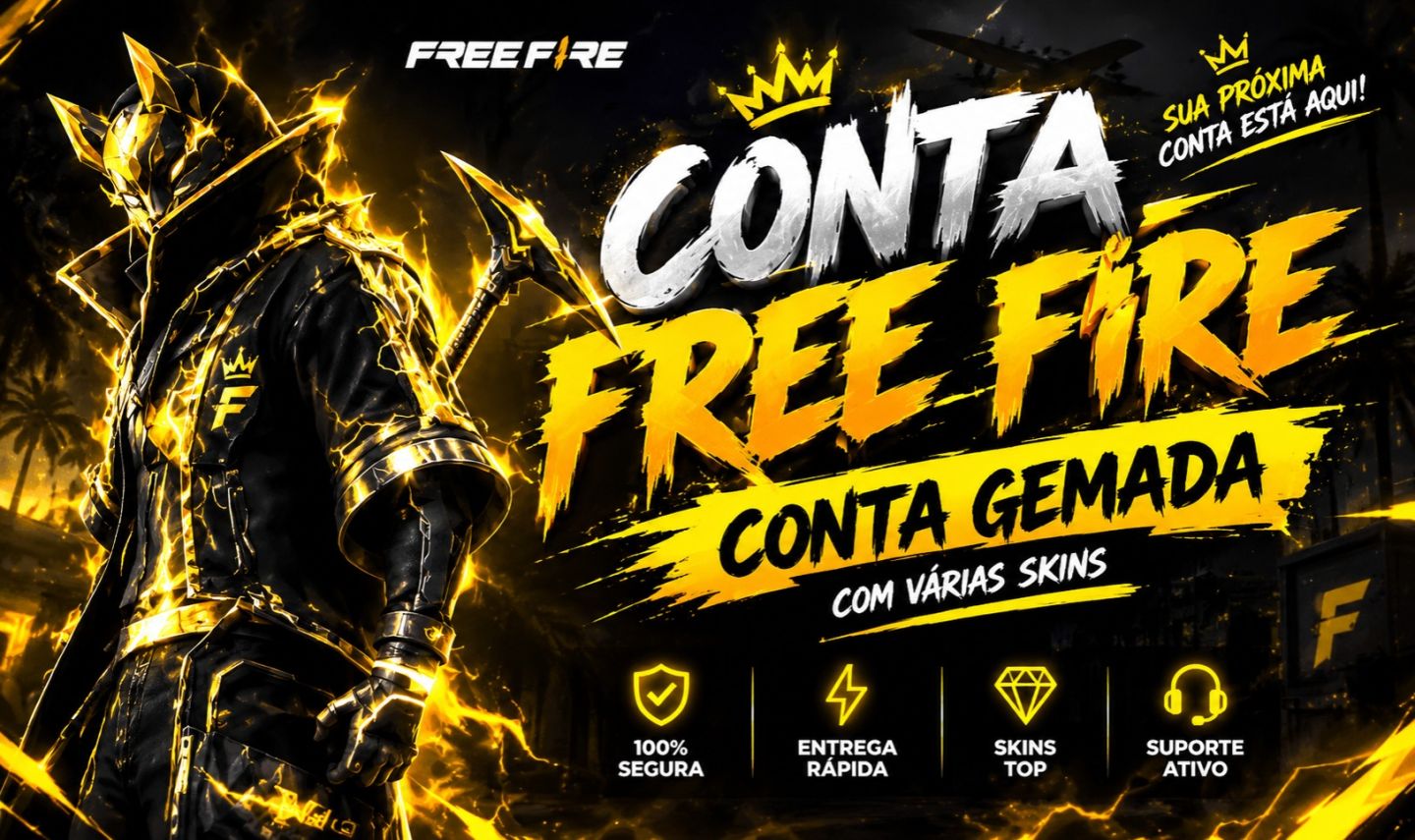 CONTAS FREE FIRE | GEMADAS + VÁRIOS CONJUNTOS E SKINS