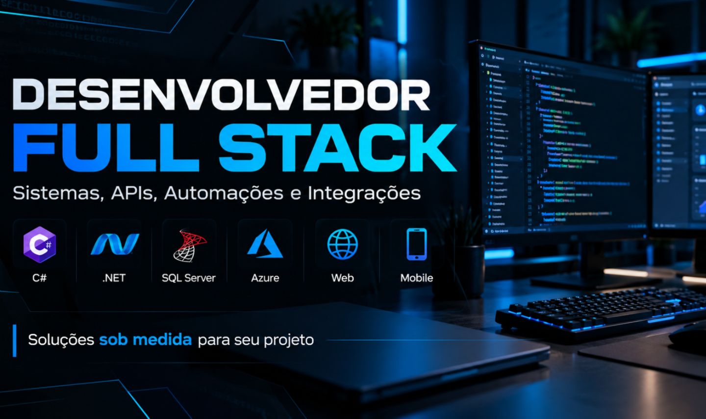 Desenvolvedor Full Stack | Sistemas, Sites, APIs, Automações e Integrações