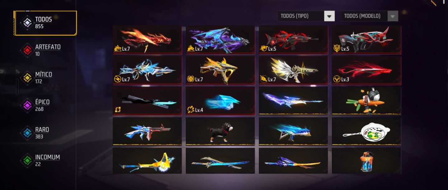 Conta de FF Full Com Muitos Passes + Armas Evo Full!