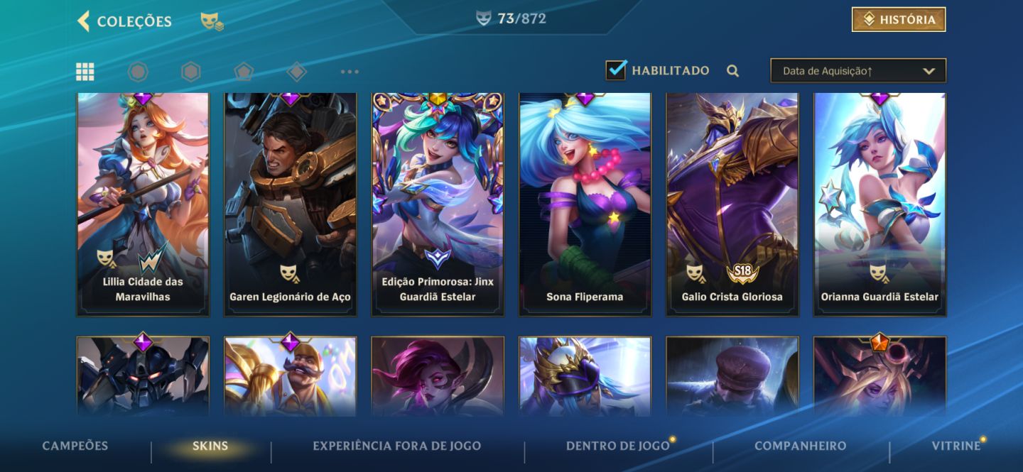 Conta main Lulu suporte e skins da lux Wild Rift