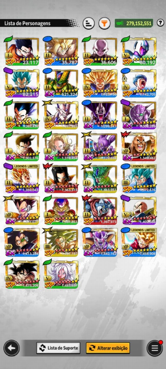 Conta DBZ LEGENDS COM 65 LFS!!!