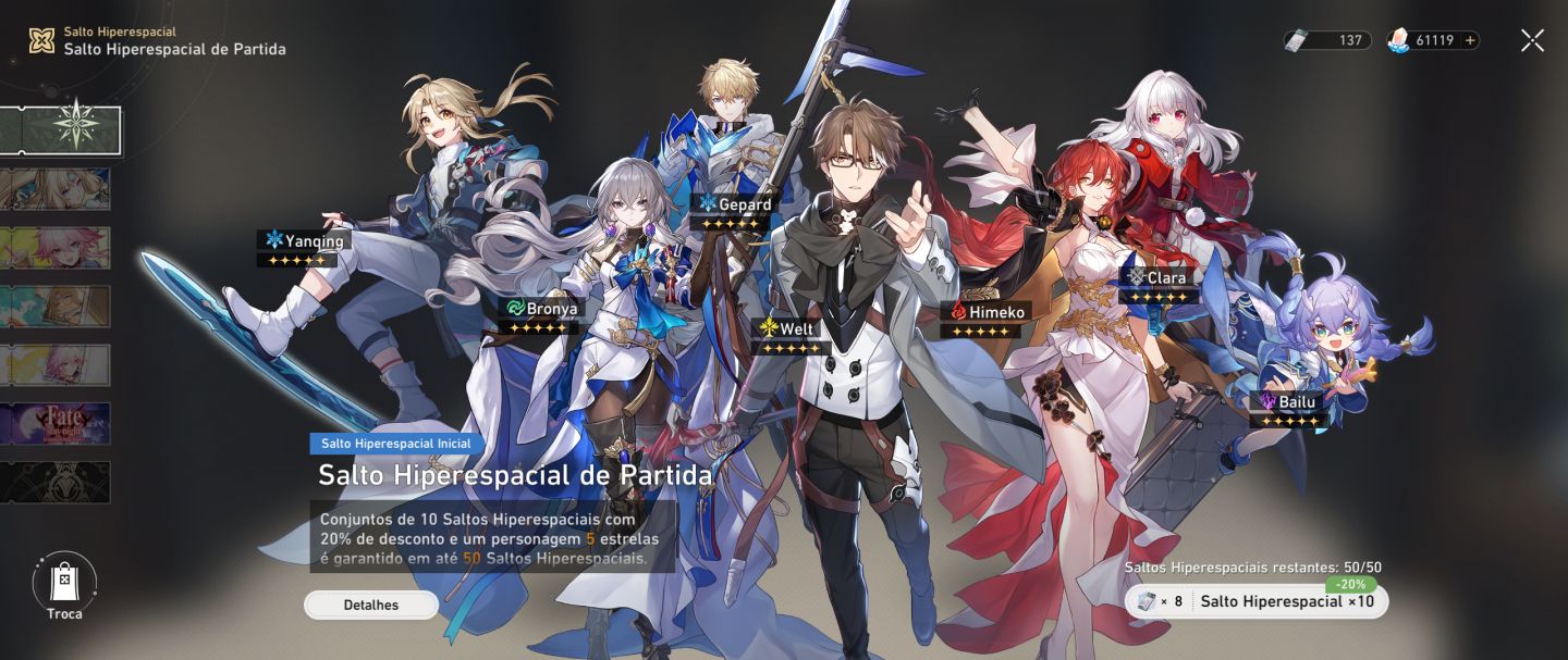 CONTA HONKAI STAR RAIL COM 147 SUMMONS + 61 MIL JADES (61.119) (LEIA)