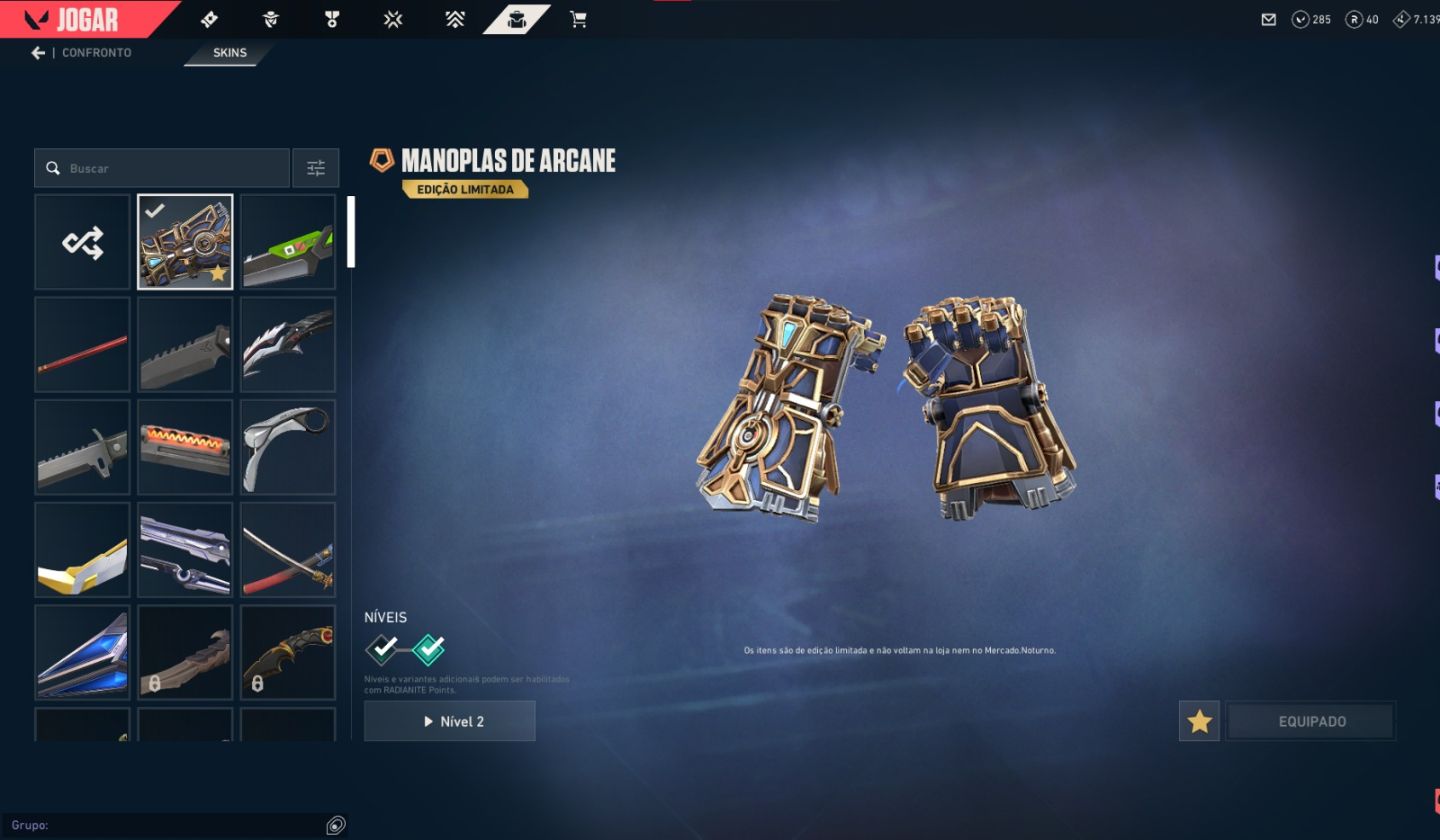 CONTA VALORANT 81.000 VP - (110 SKINS) 10 FACAS + VANDAL E MANOPLA ARCANE