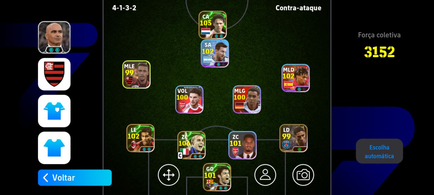 CONTA DE EFOOTBALL MOBILE FORÇA 3152