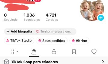 Conta do Tik Tok com Shop ativo + Live Studio Ativo com 1K de Seguidores