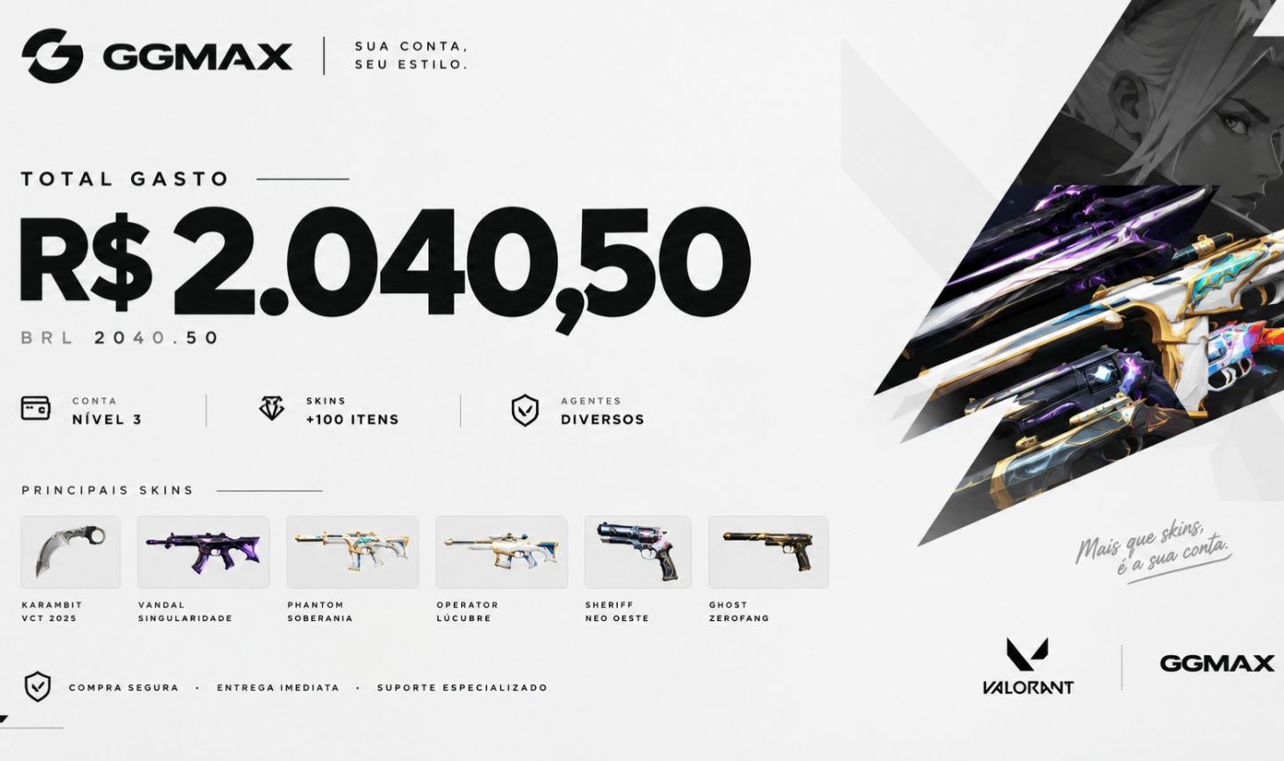 CONTA VALORANT FULL ACESS COM MAIS DE R$2.000 EM SKINS | PROMOÇÃO!