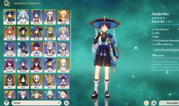 CONTA GENSHIN AR52 | ARLECCHINO, ANDARILHO, NILOU, VENTI, KOKOMI + 1 ARMA 5