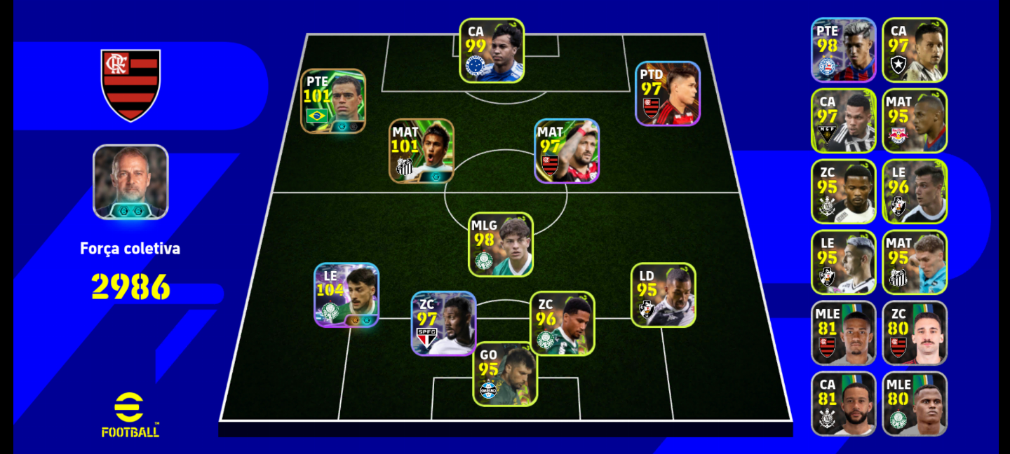 Conta efootball com o melhor rummenigge do jogo e Ronaldinho gaúcho big time