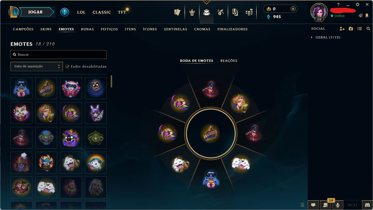 Conta Mestre SoloQ 894 PDL Main ADC - Honra 5
