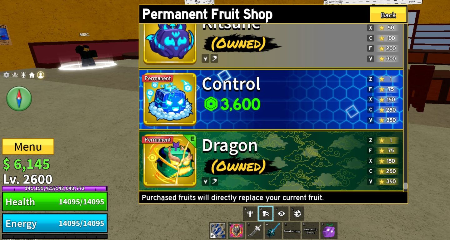 Conta blox fruits perfeita para main com diversas frutas permanentes
