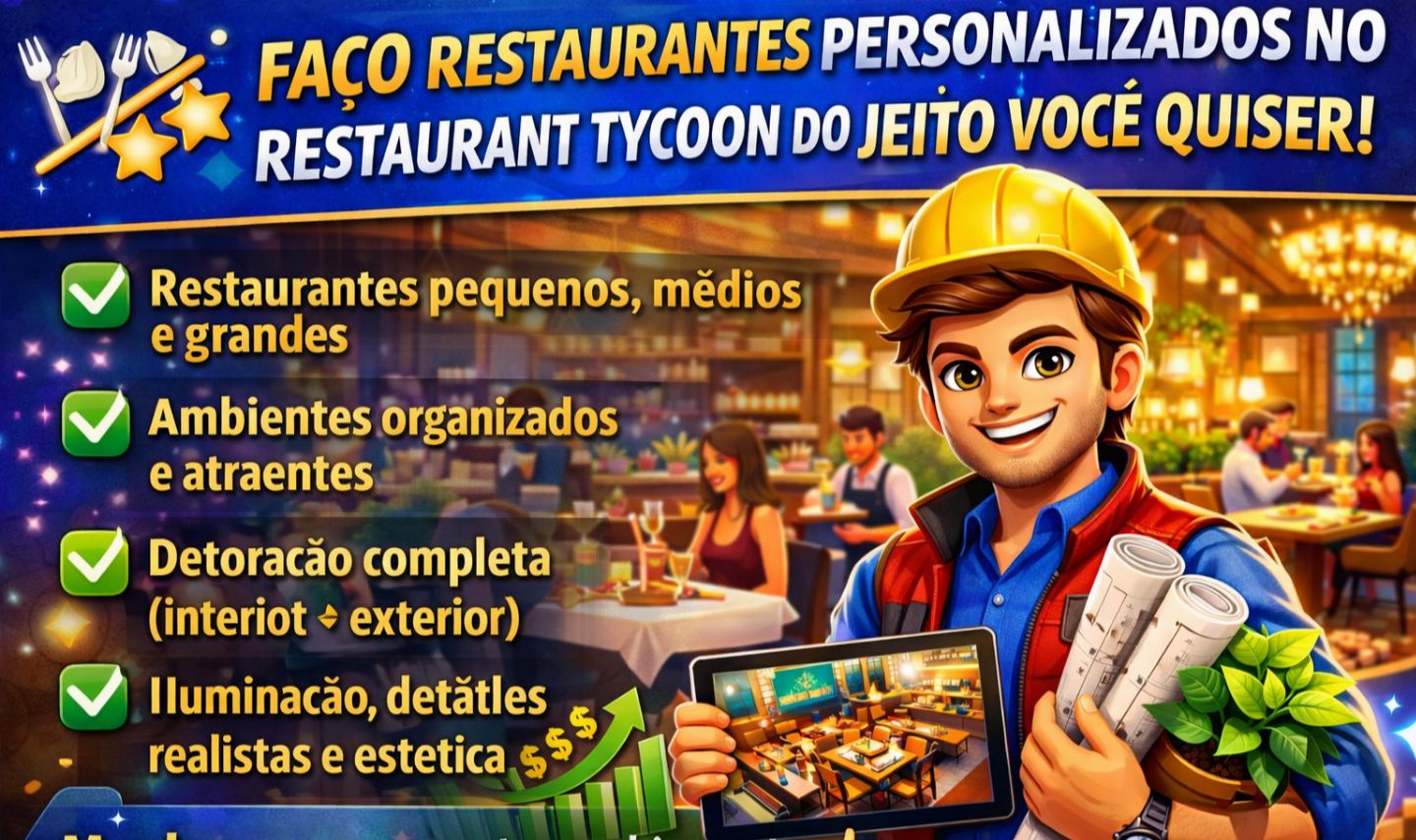 FAÇO RESTAURANTES INCRÍVEIS NO RESTAURANTE TYCOON 3 (RÁPIDO E BARATO)