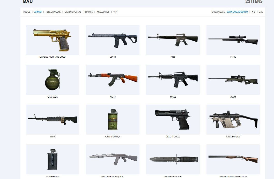 CONTA CROSSFIRE NOVA BARRINHA DE OURO VIP TEMPORARIAS E MN FREE- COD SKY