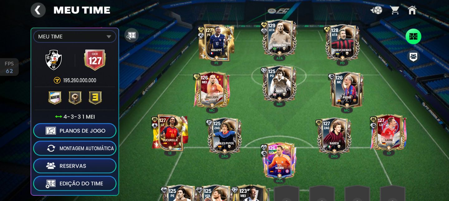 Conta FC Mobile Ger 127 com Ronaldo 129