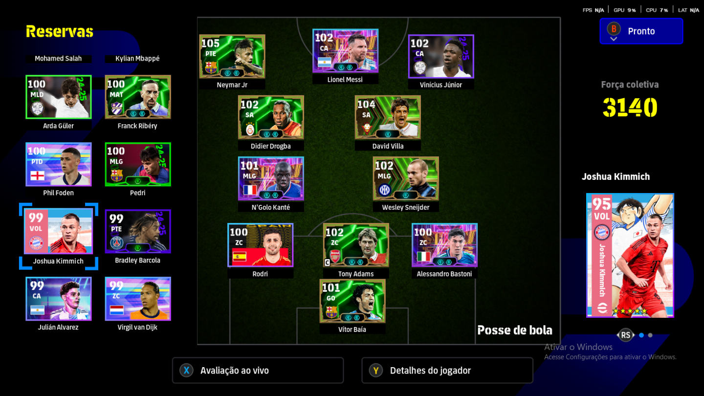 Efootball2025 conta de pc stean,todos jogadores bugados Neymar 105 duplo inpeto